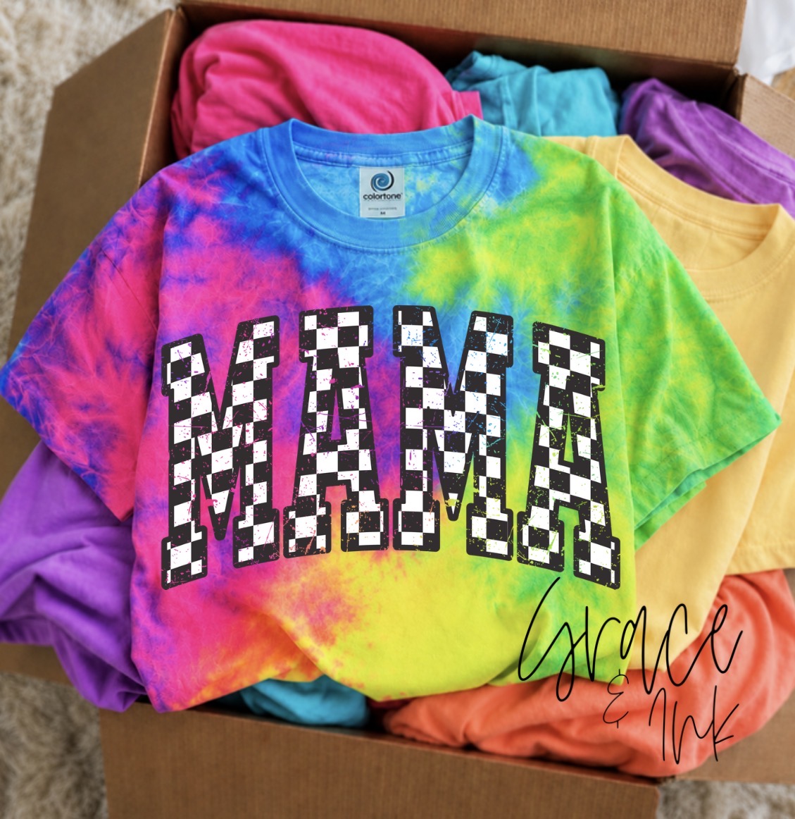 Neon Rainbow Tie Dye Tee