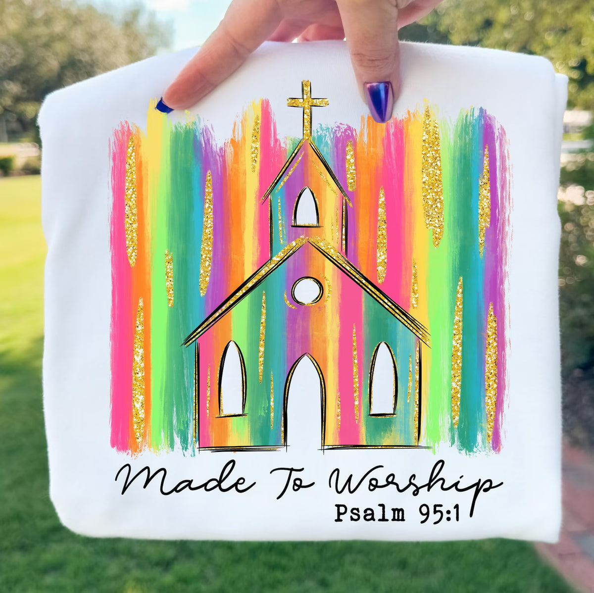 Neon Made To Worship Church Gildan Tee