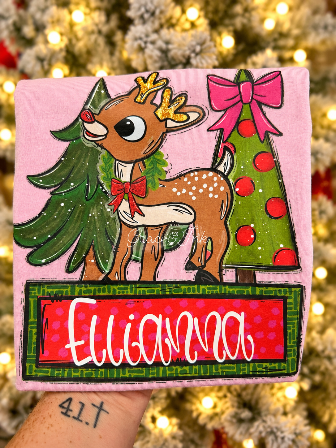 Reindeer Custom Tee Girl