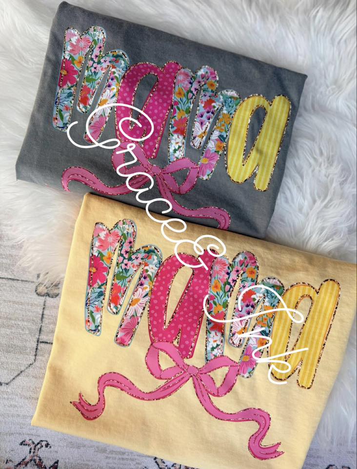 Floral Bow Gold Trim CC Tee