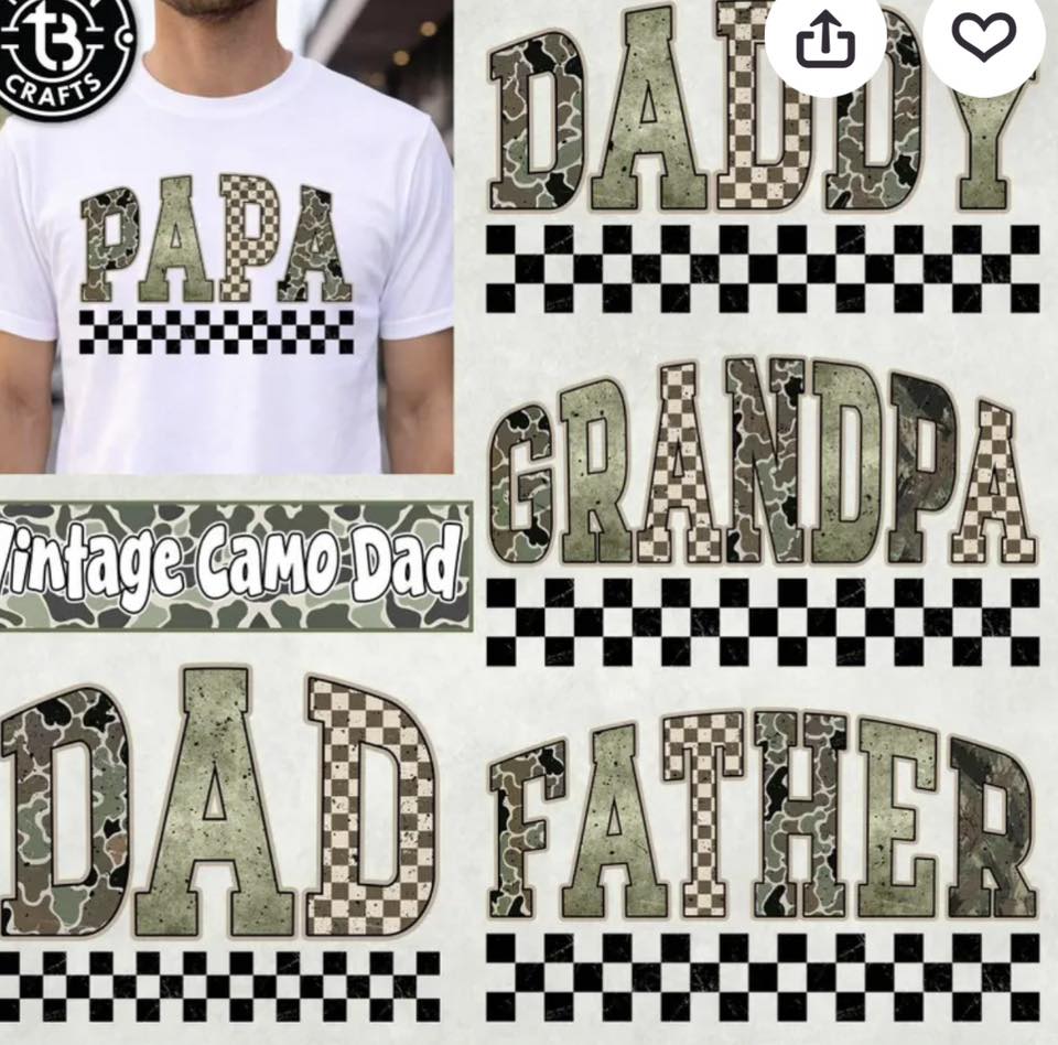 Dad Camo Check Gildan Tee