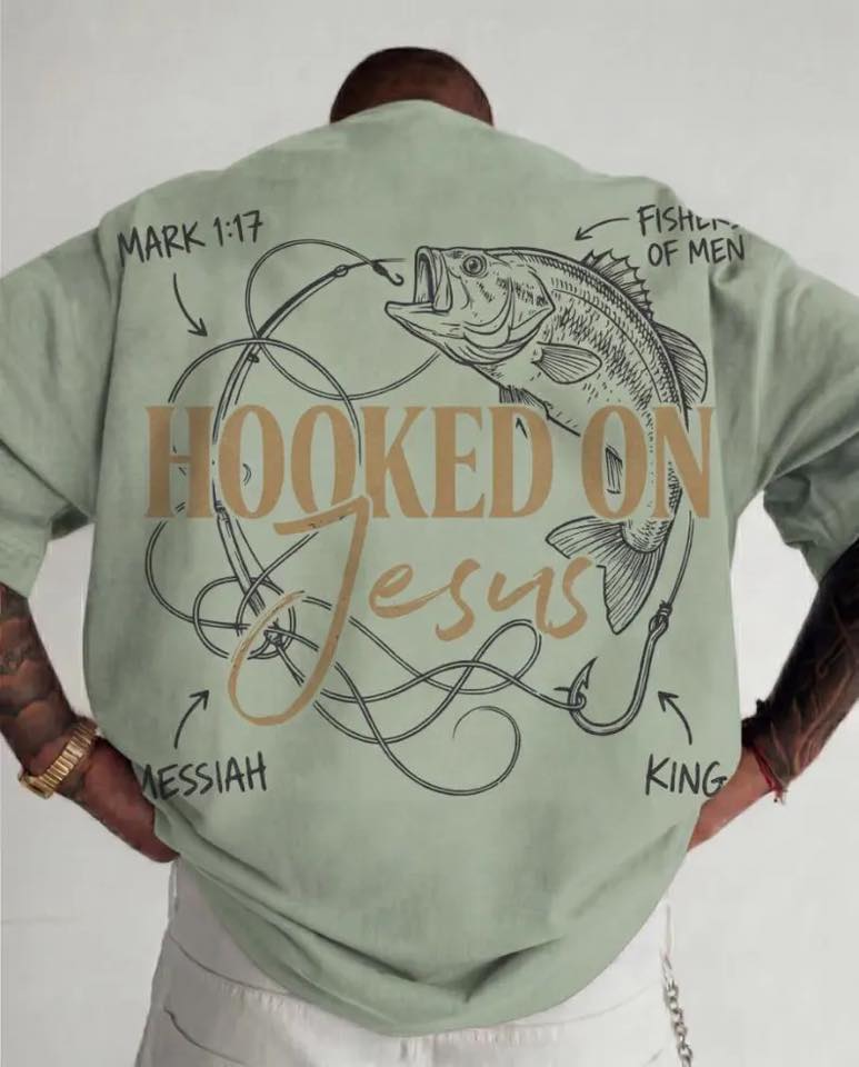 Hooked On Jesus Gildan Tee