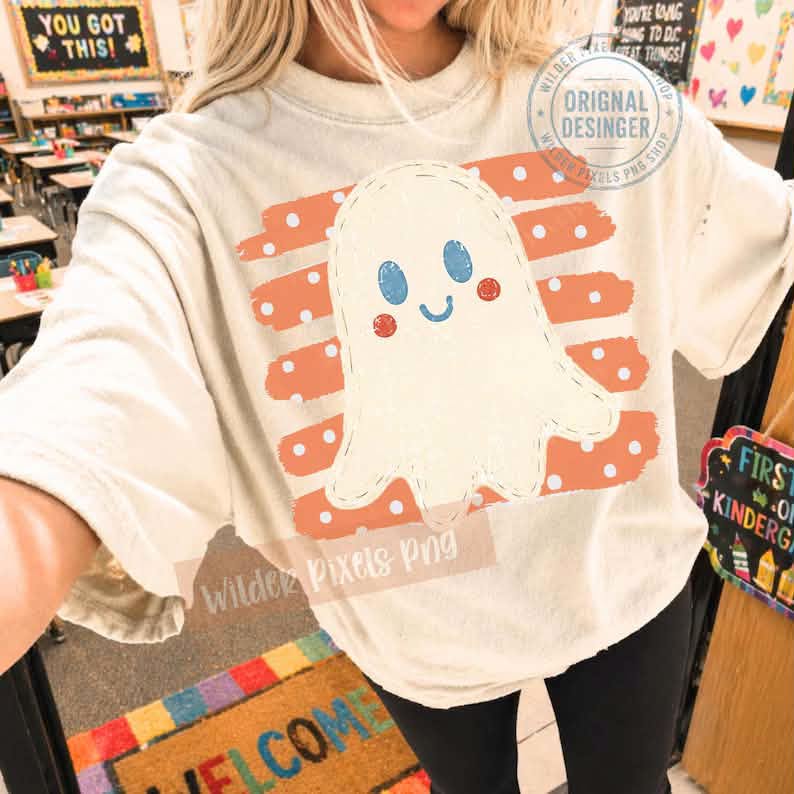 Polka Dot Striped Ghost CC Tee