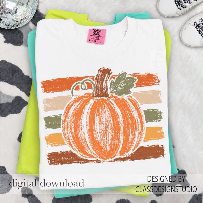 Pumpkin Striped CC Tee