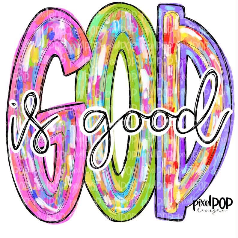 God Is Good Watercolor Gildan Sweatshirt