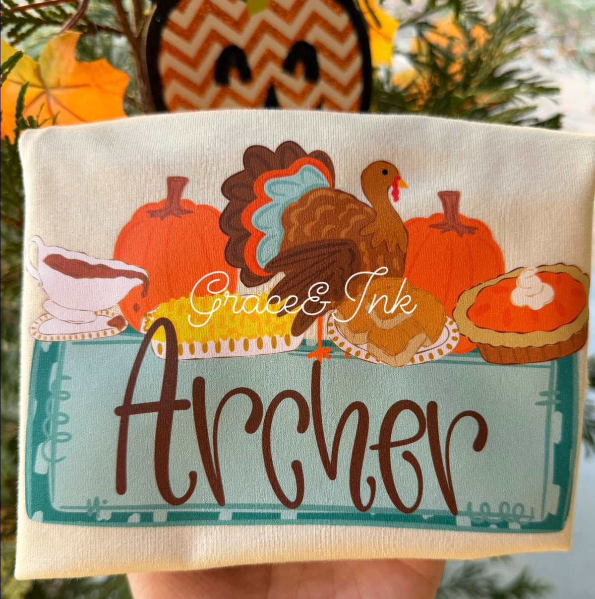 Thanksgiving Custom Oatmeal Tee Boy DP