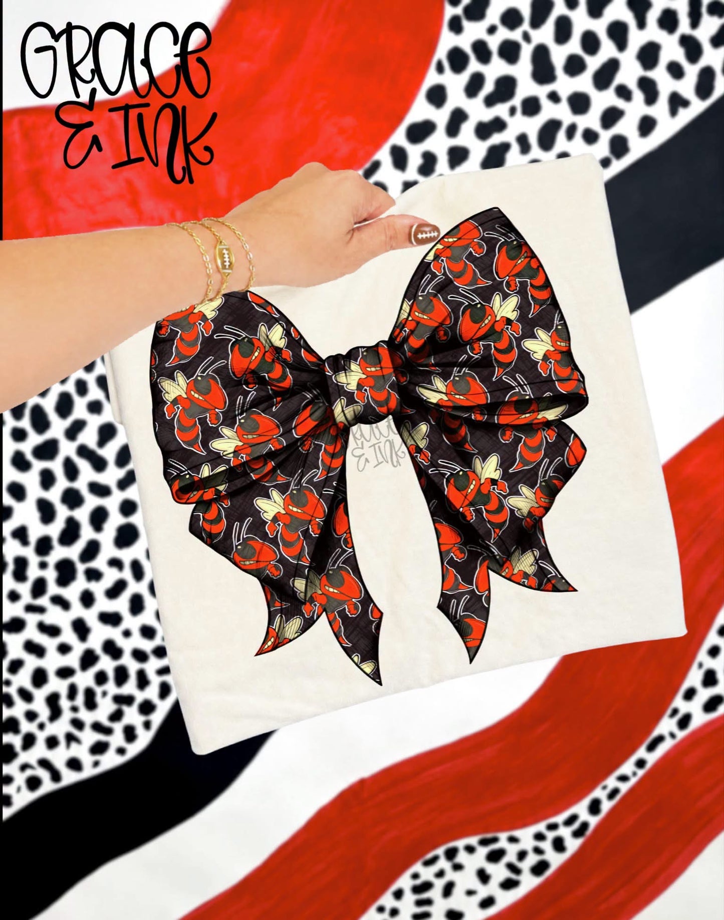 LS Hornets Black Bow CC Tee