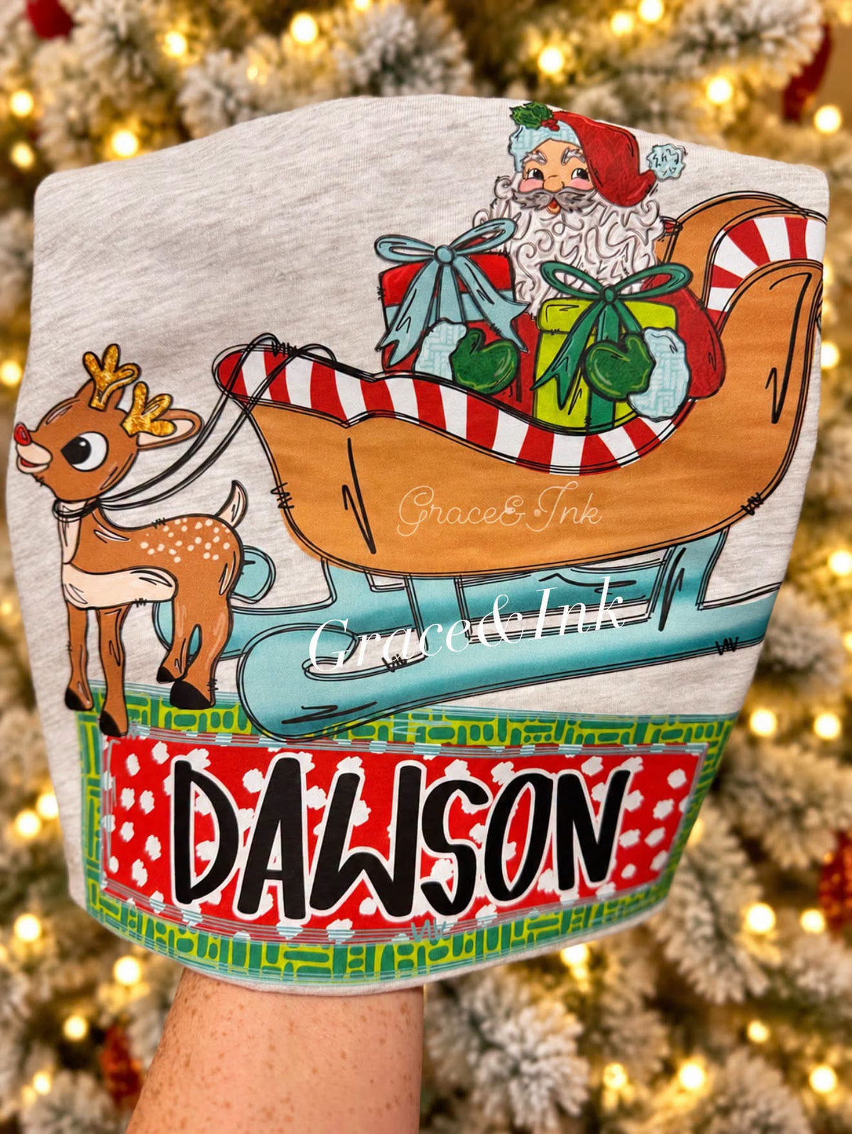Santa Sleigh Custom Tee Boy