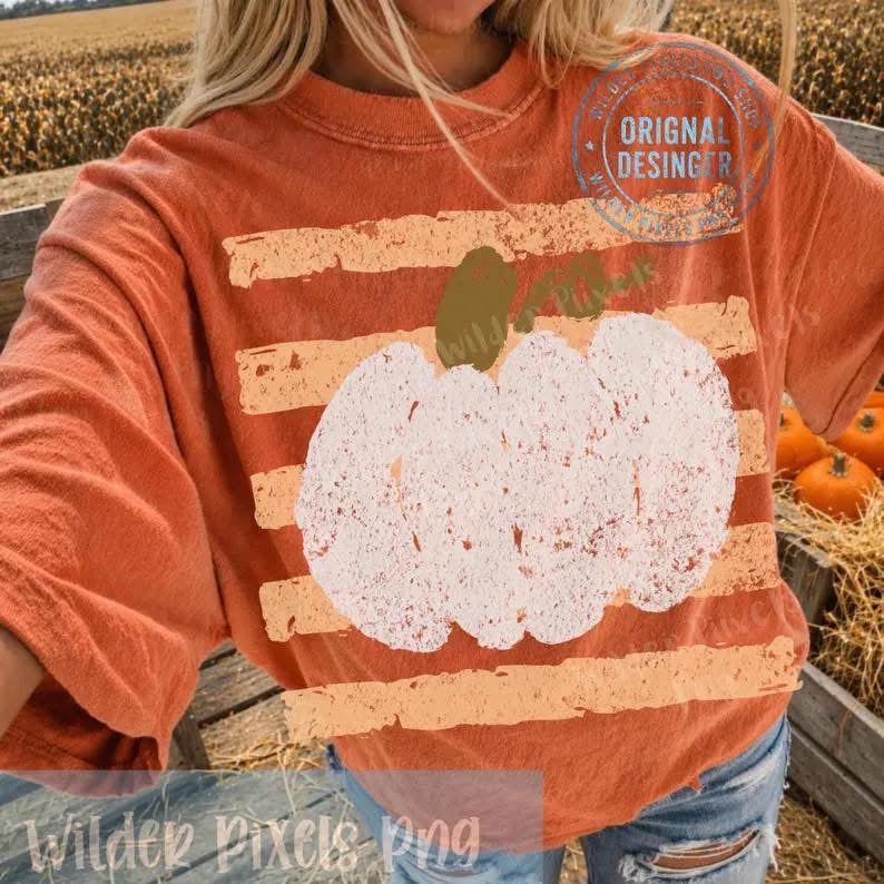 Pumpkin Striped CC Tee