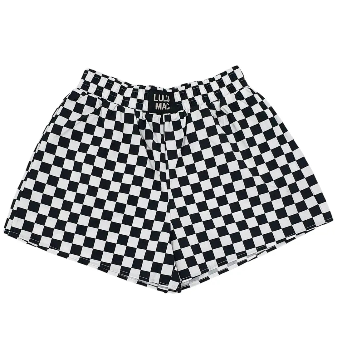 Black White Checkered Shorts