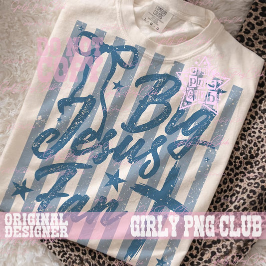 Big Jesus Fan Stripes Bow Gildan Tee