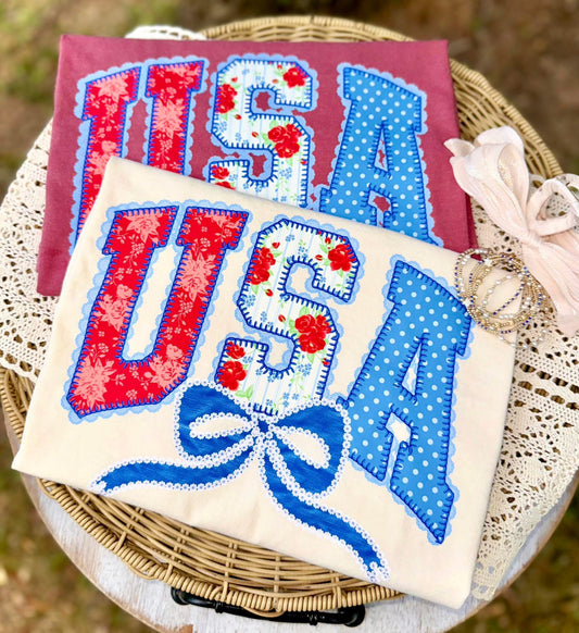 USA LACE BOW DP  CC  Tee