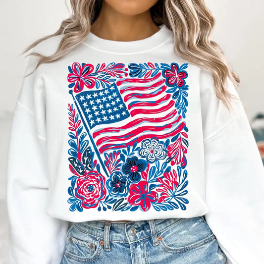 Floral Flag Gildan Tee