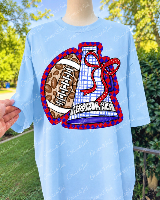Preppy Football Cheer Custom  CC Tee
