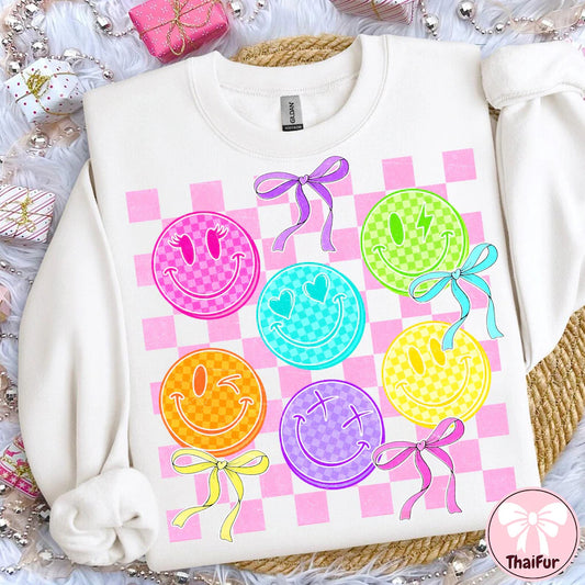 Smiley Checkered Collage Gildan Tee