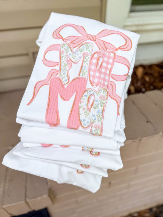 Mama Pink Bow  Gildan Tee