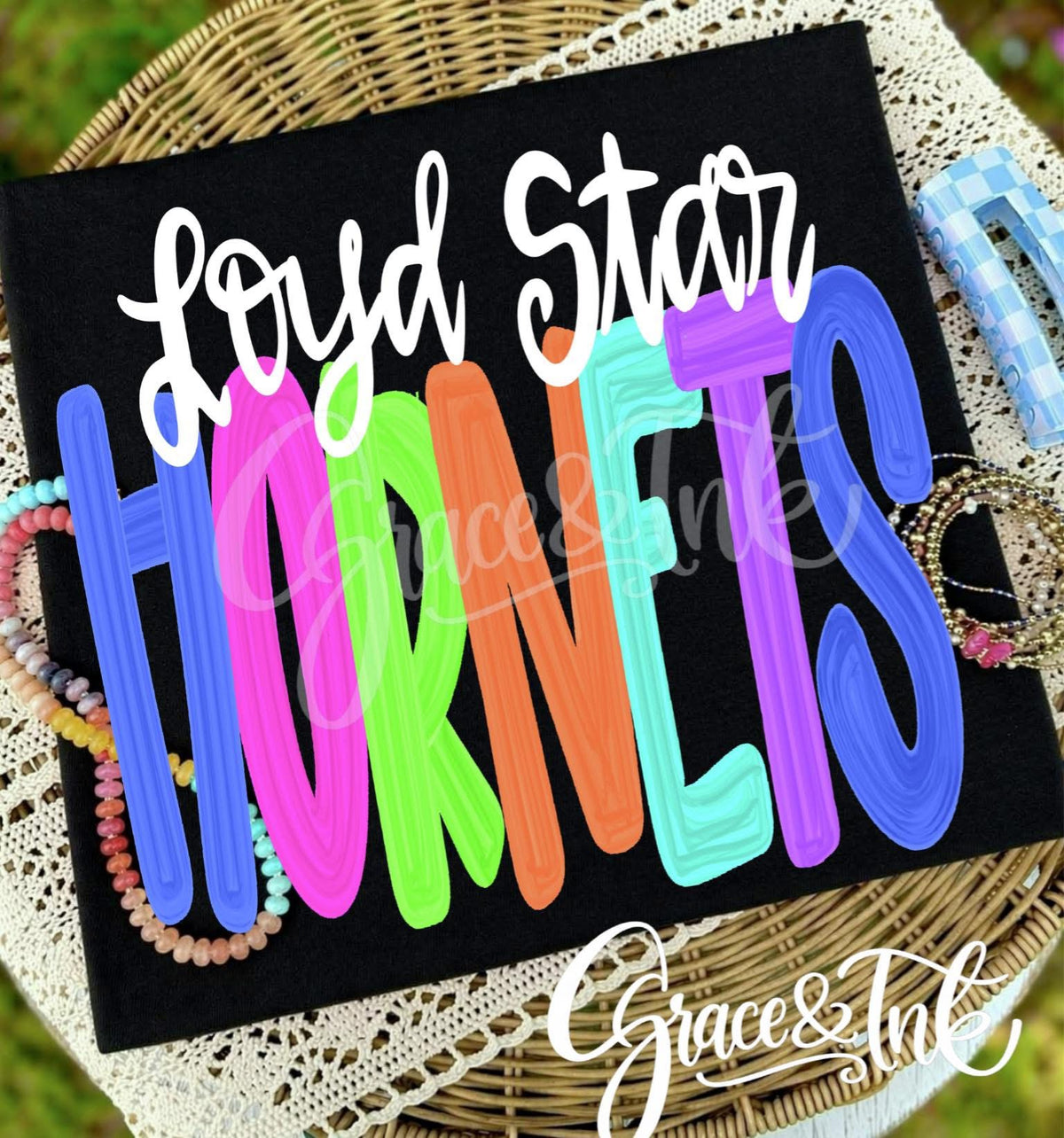 Neon Block  Any Name  CC Tee