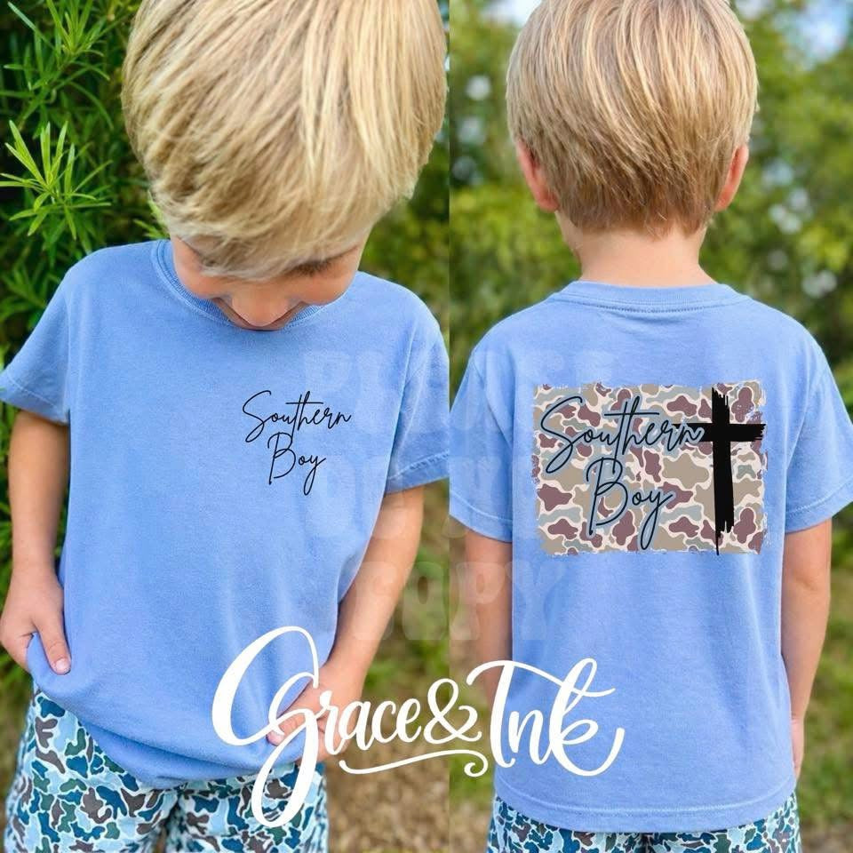 Southern Boy Camo Cross   Youth-Toddler Tee