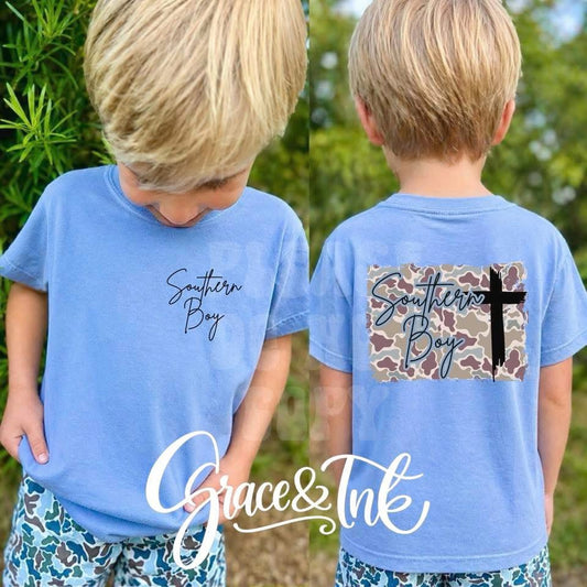 Southern Boy Camo Cross   Youth-Toddler Tee