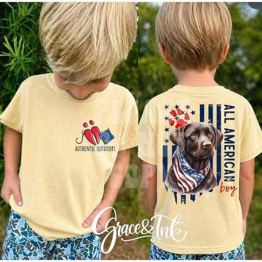 All American Dog Flag  Youth-Toddler Tee
