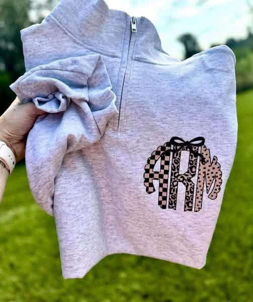 Leopard Check Monogram Custom  QZip