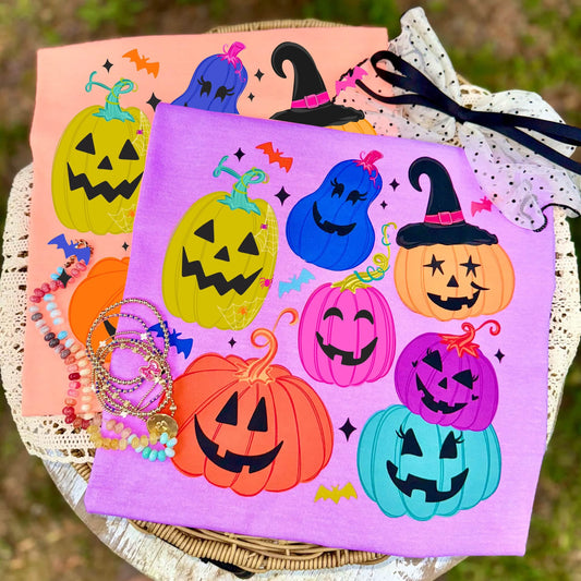 Preppy Pumpkins Colorful DP   CC Tee