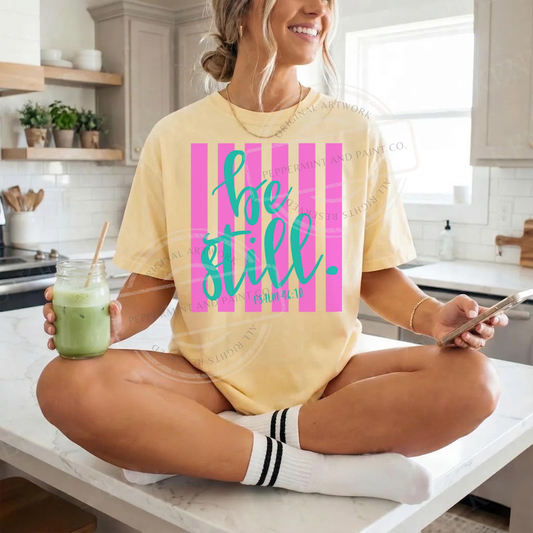 Be Still Stripes  Gildan Tee