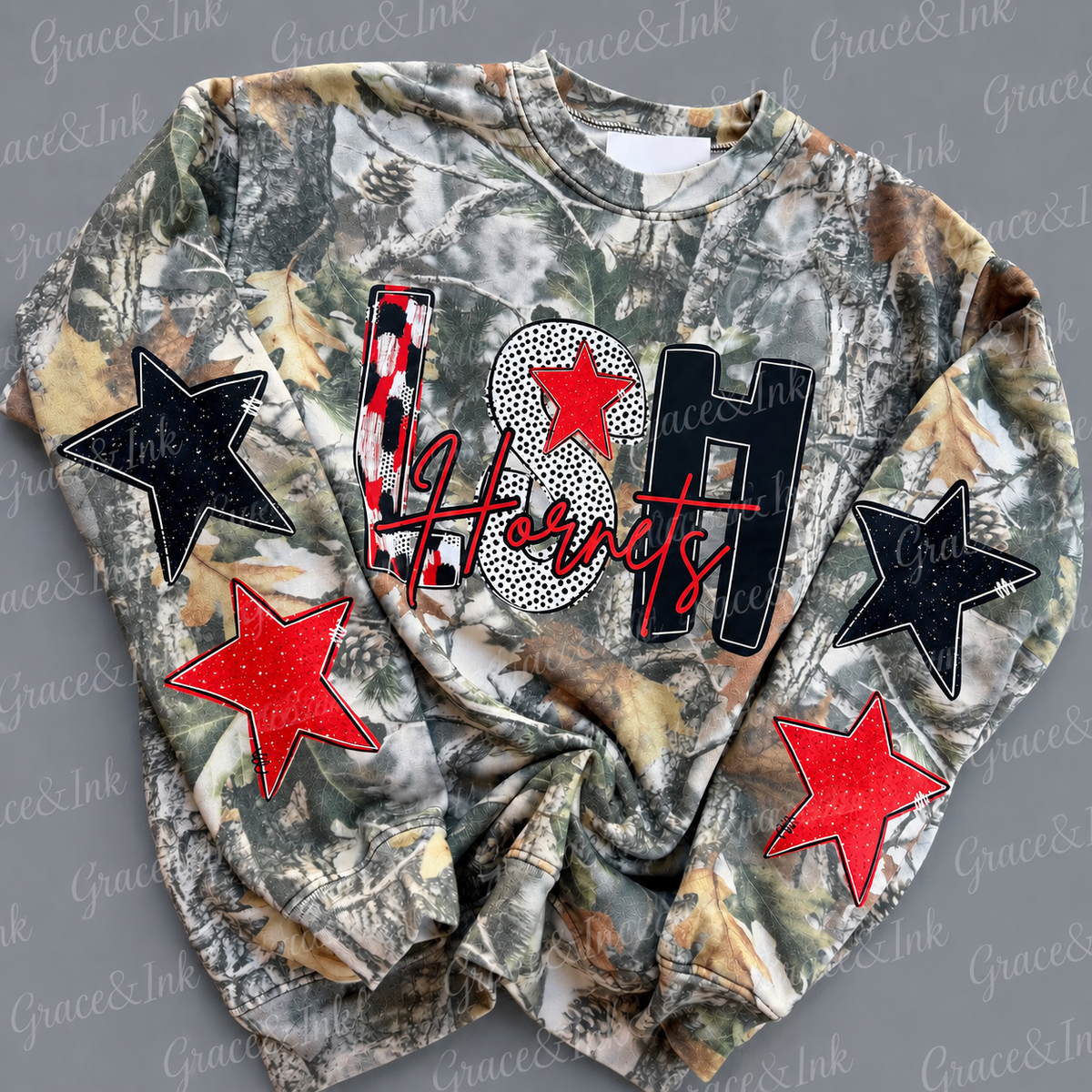 Loyd Star Hornets Camo  Adult Sweatshirt Oversized