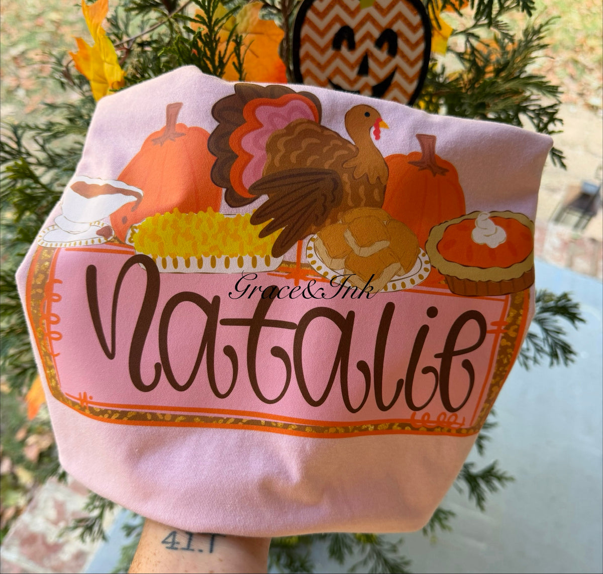 Thanksgiving  Custom Pink Tee Girl DP