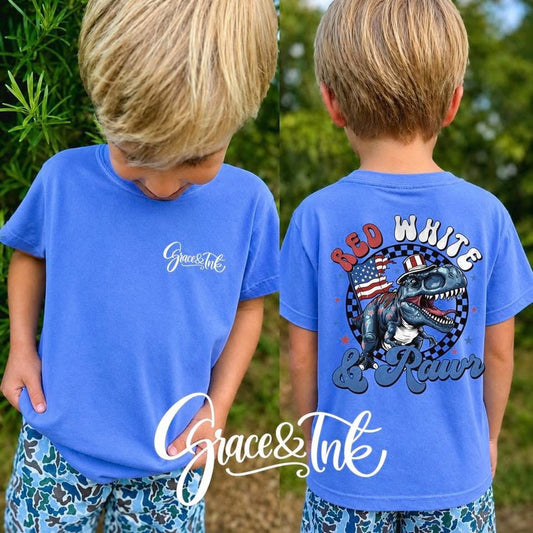 Red White Dino  Camo Youth-Toddler Tee
