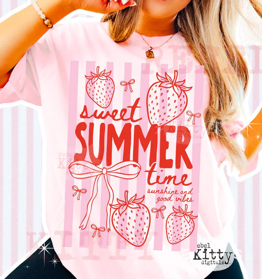 Sweet Summertime Stripes  Gildan Tee