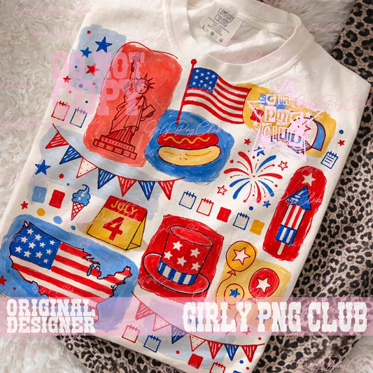 Patriotic Collage   Gildan Tee