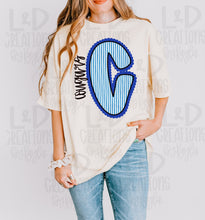 Load image into Gallery viewer, ANY  TEAM SeerSucker Mascot Big Letter  Tee YOUTH
