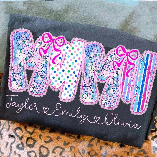 Lace Polka Dot Bow FLoral  CC Tee