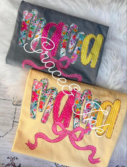 Floral Bow Gold Trim CC Tee