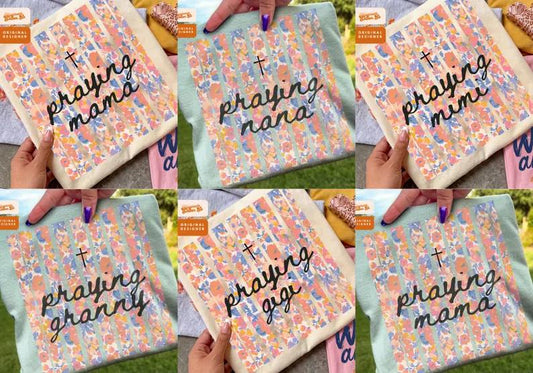 Praying Floral Stripes  Gildan Tee
