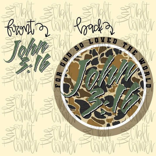 John 3:16 Camo Front ONLY  DP CC Tee