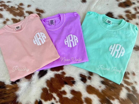 Custom Monogram  Puff  CC Tee