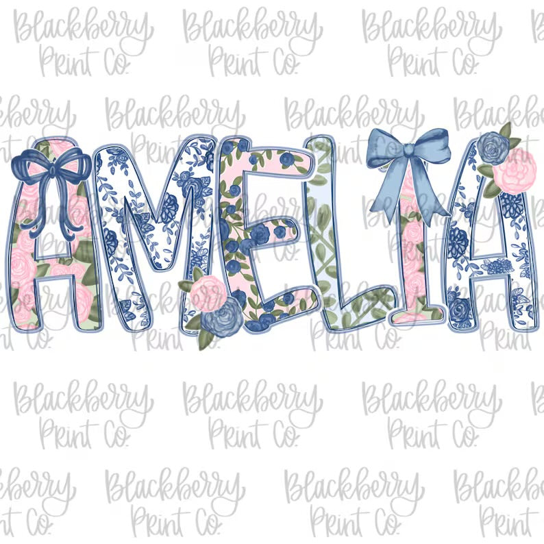 Floral Custom Gildan Tee *add name in box at checkout