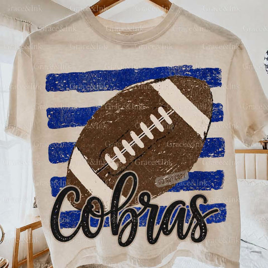 ANY  TEAM Striped Football Mascot     CC Tee