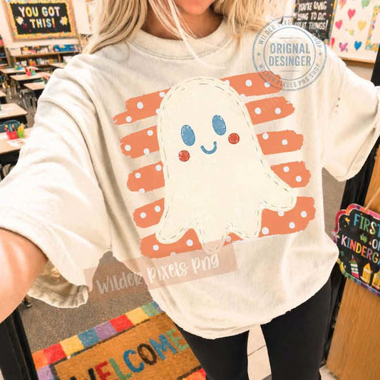 Polka Dot Striped Ghost CC Tee