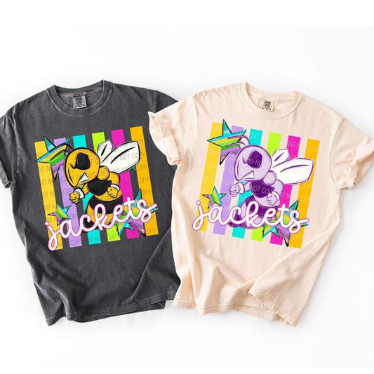 Jackets Colorful Striped Preppy  Tee Kids Youth