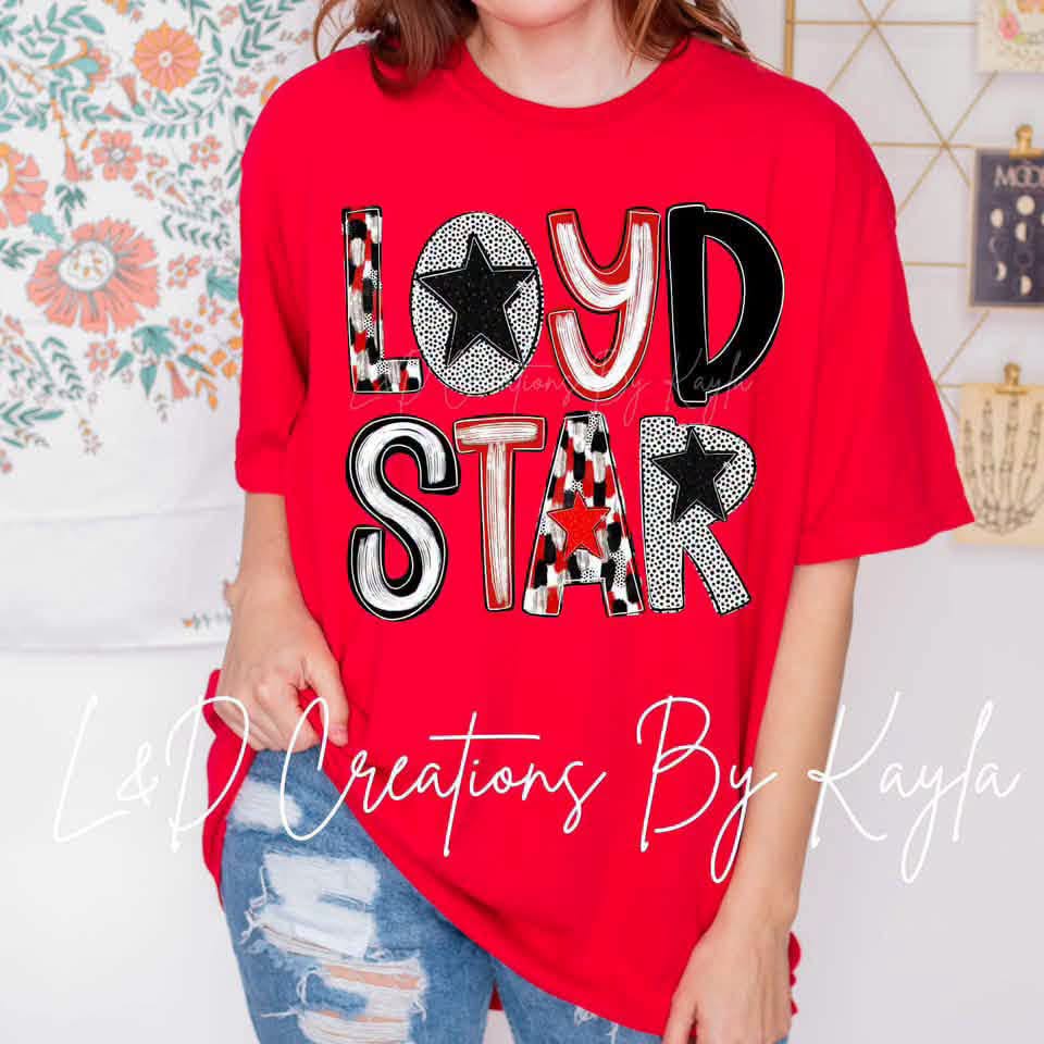 Red Black Poppy Custom Any Team   Youth Tee