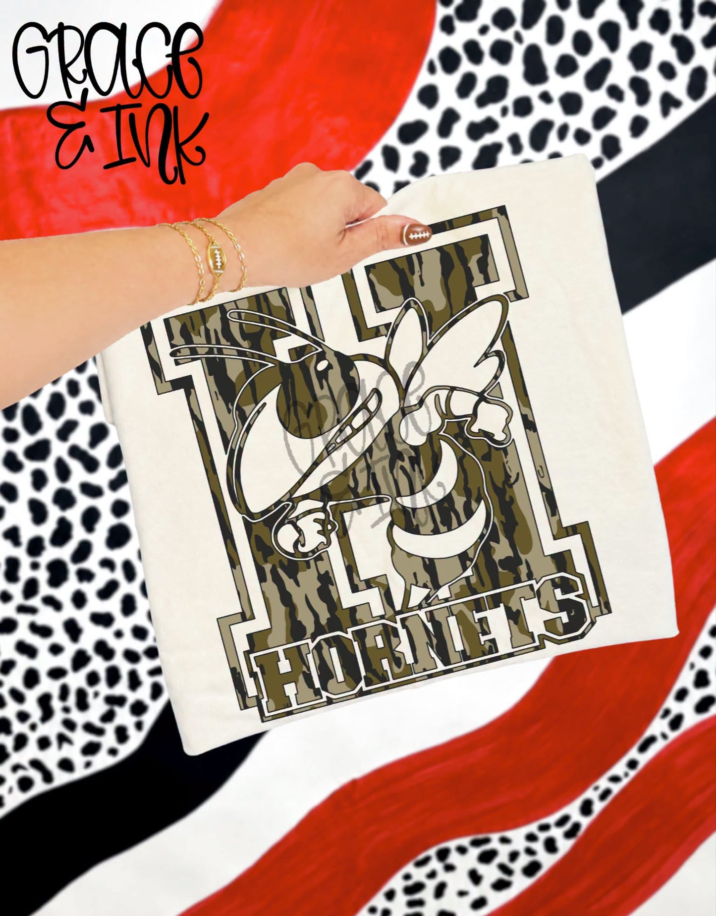 Hornets   Camo Mascot   CC Tee