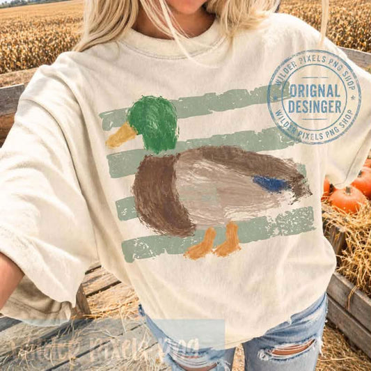 Striped Duck Watercolor  CC Tee
