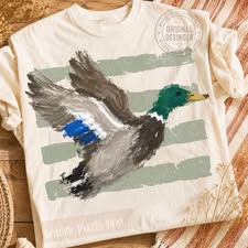 Striped Duck Blue   Gildan Tee