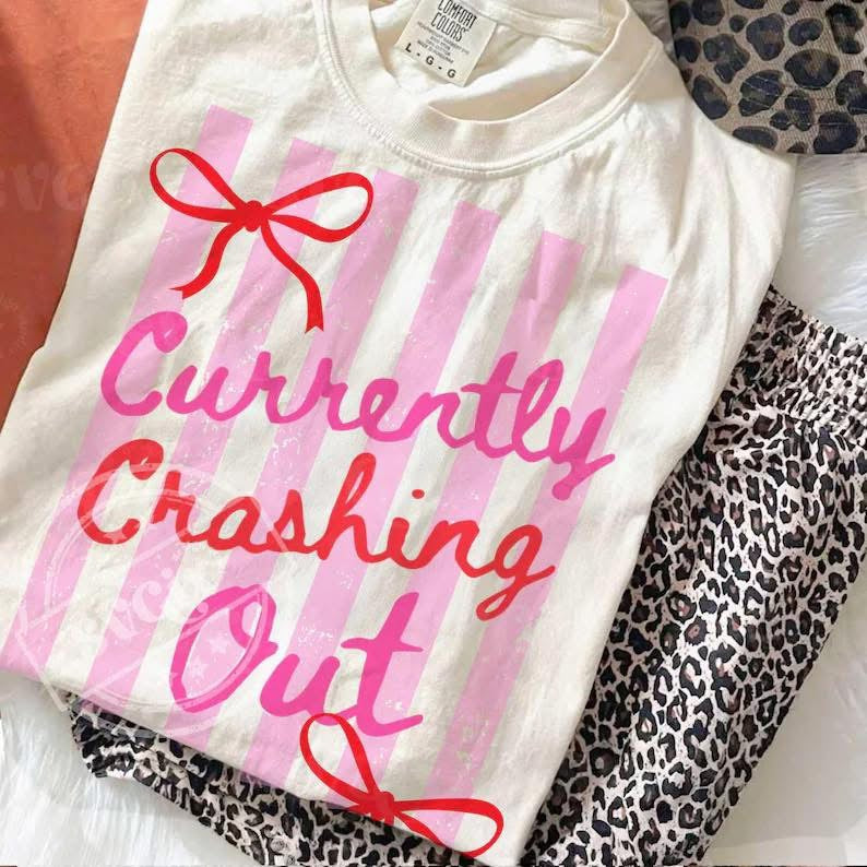 Crashing Out Bow Stripes  Gildan Tee