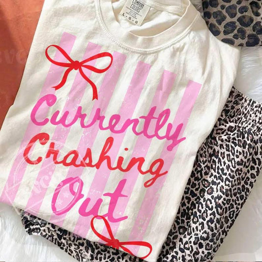 Crashing Out Bow Stripes  Gildan Tee