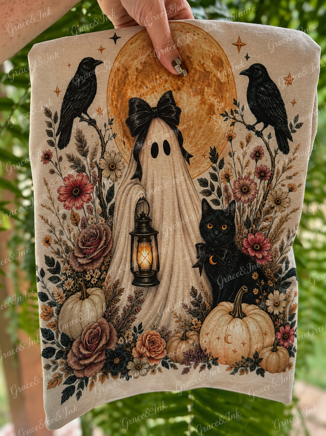 Spooky Ghost Floral Tee