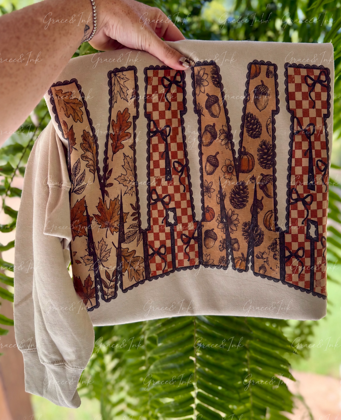 Mama Check Leaves Tee